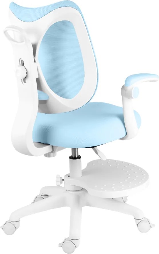 Detská rastúca stolička Neoseat JUNI 022 — látka, prateľný poťah, modrá