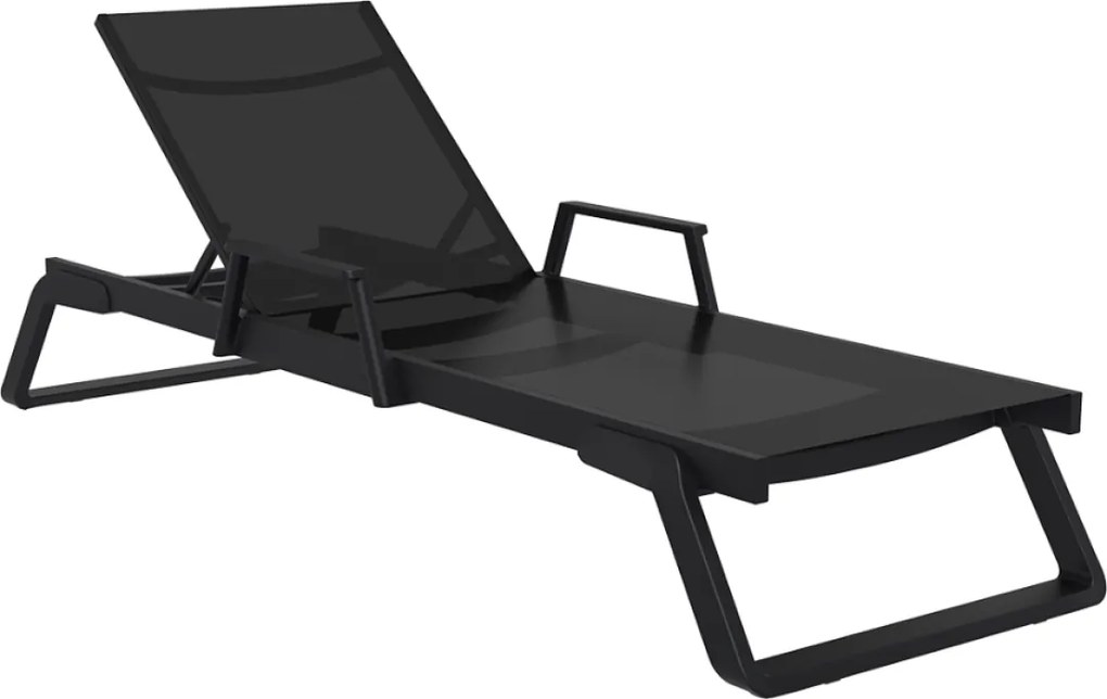 TROPIC ARM záhradné lehátko black/black