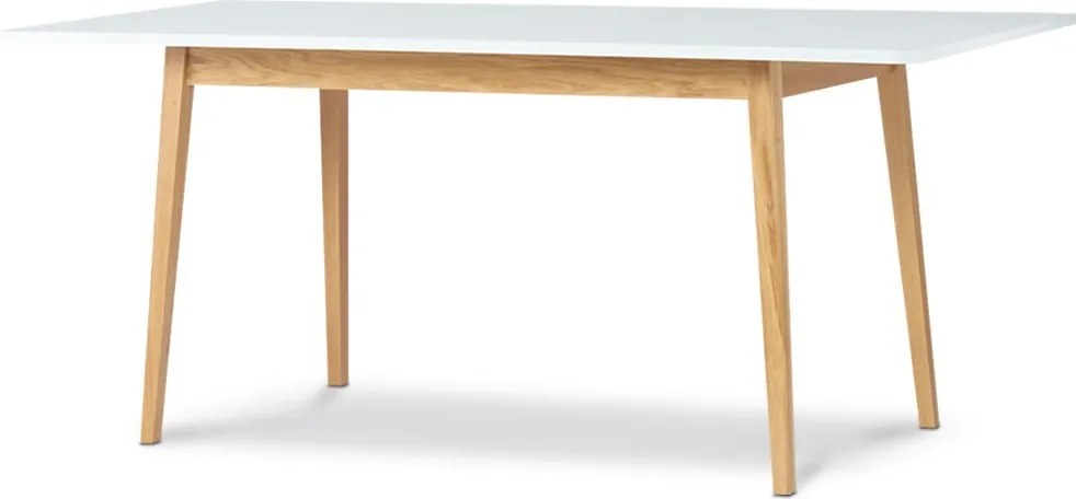 Rozkladací stôl FRISK biely/prírodný dub