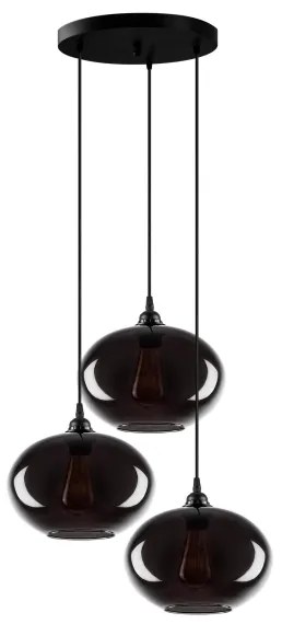 Luster na lanku SMOKED 3xE27/40W/230V