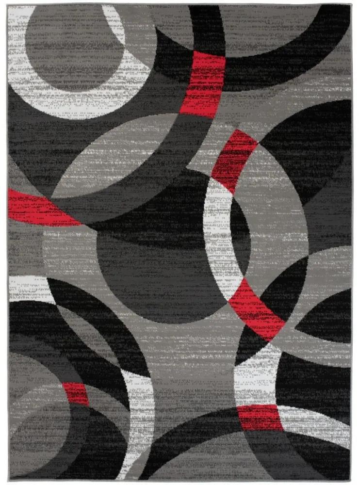 Kusový koberec PP Alex sivočervený 80x150cm