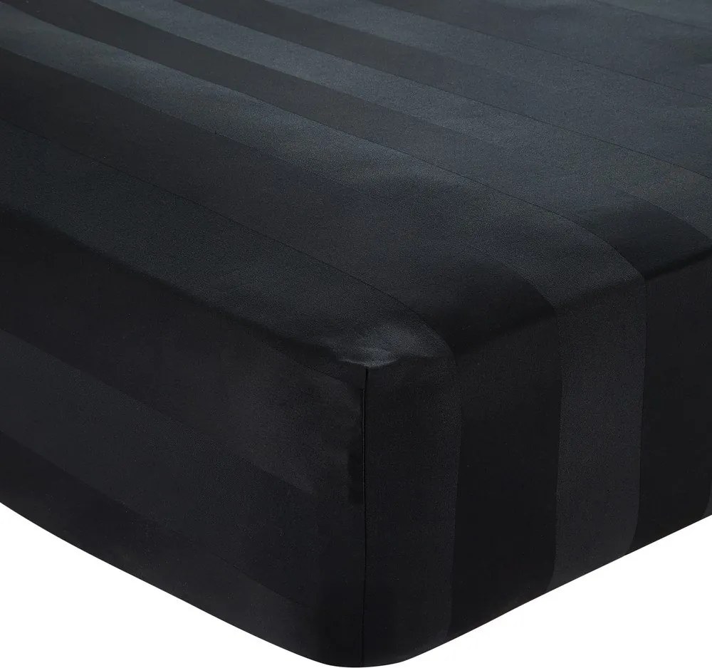 Čierna napínacia saténová plachta 150x200 cm So Soft Satin Stripe – Catherine Lansfield