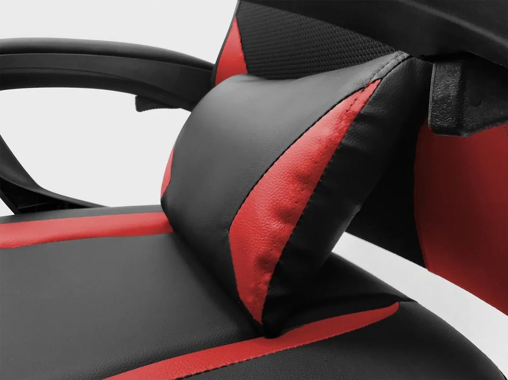 Herní židle s podnožkou KG100 černá/červená