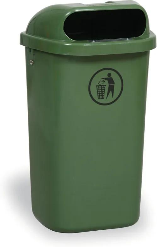 Vonkajší odpadkový kôš DINO, tmavo zelený