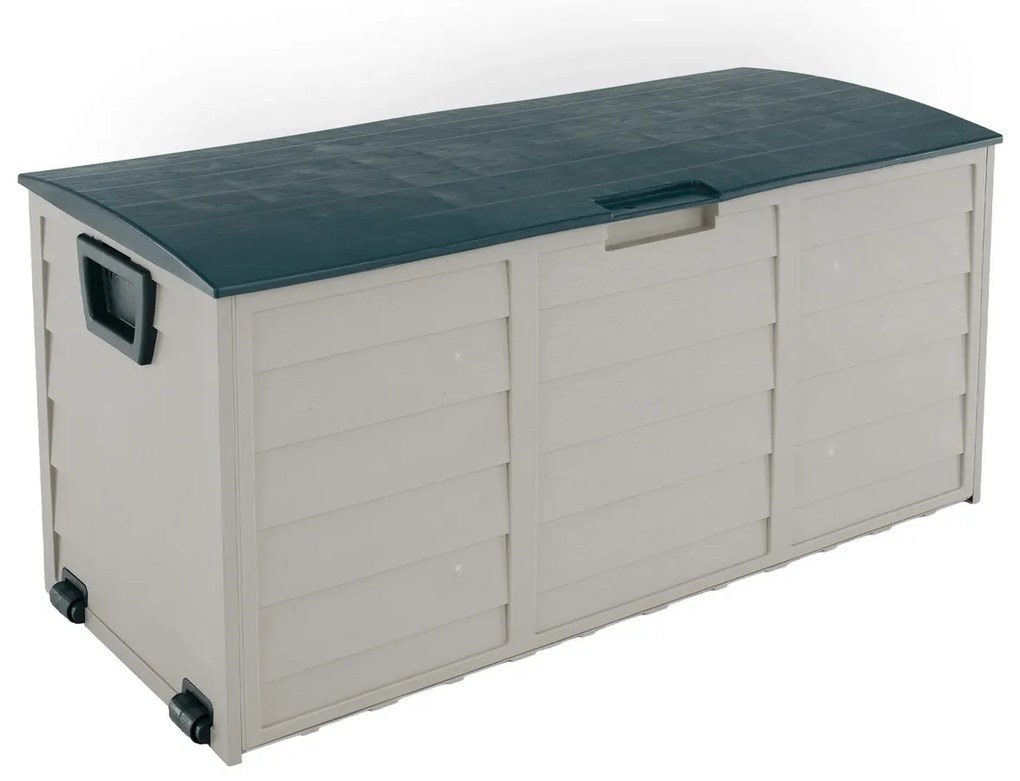 Záhradný úložný box, sivý/zelený, KORTEZ