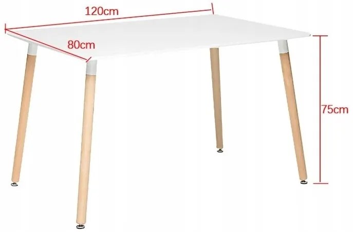 TRENDIE Jedálenský stôl SCANDI 120x80 biely