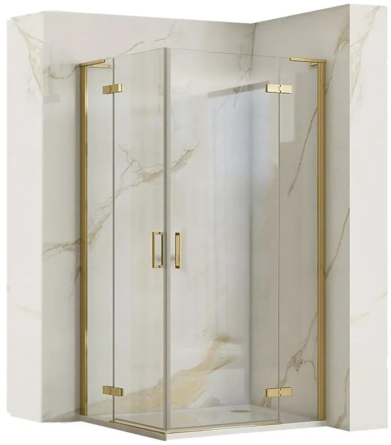 Sprchový kút Hugo Rea K6609 90x90x200,5 gold brush