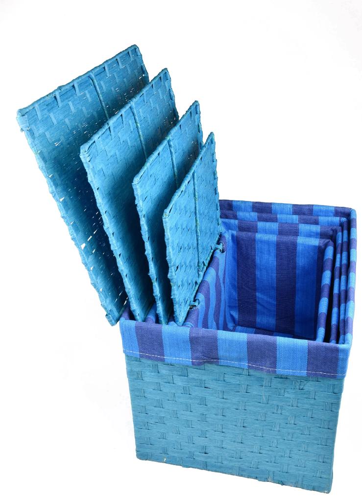 Úložný box s víkem modrý Rozměry (cm): 36x25, v. 26