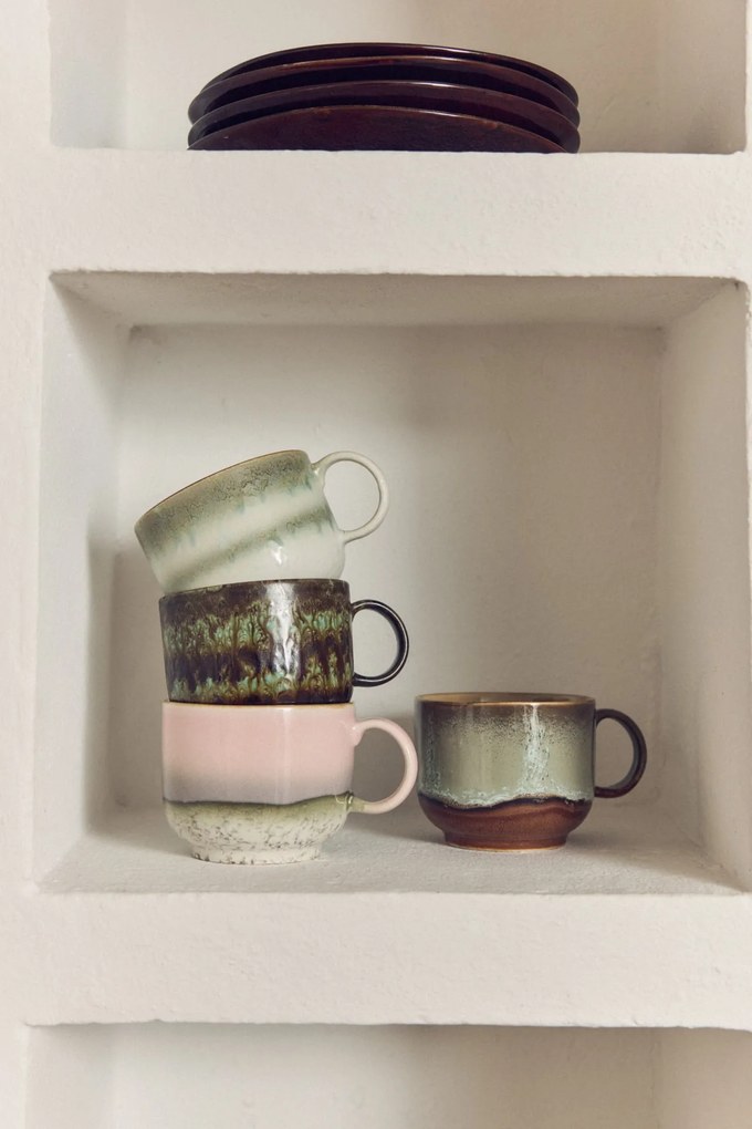 HK living Kameninový hrnek Tea cup 70's Echo 425 ml