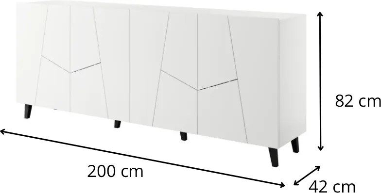 Komoda Etna 200 cm biela