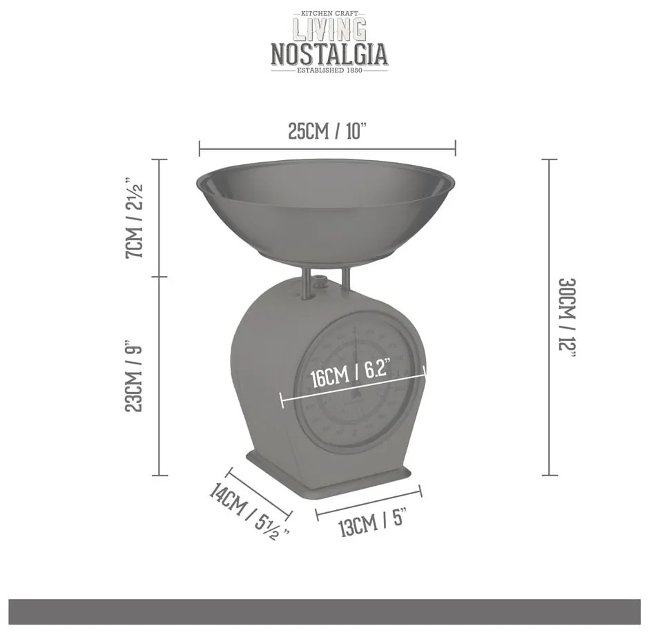 Krémovobiela kuchynská váha Kitchen Craft Living Nostalgia, nosnosť 4 kg