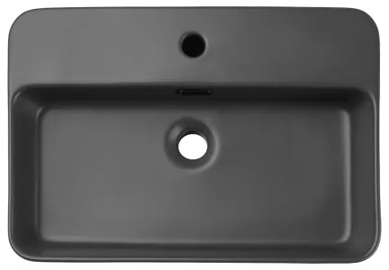 COMAD TRUST 2 MATT DARK GREY - Umývadlo na dosku TRUST 55x38 cm matná šedá