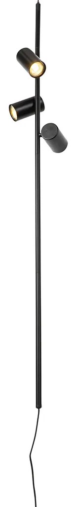 Závesné svietidlo čierne s nožným spínačom 3-svetlo - Jeana Luxe