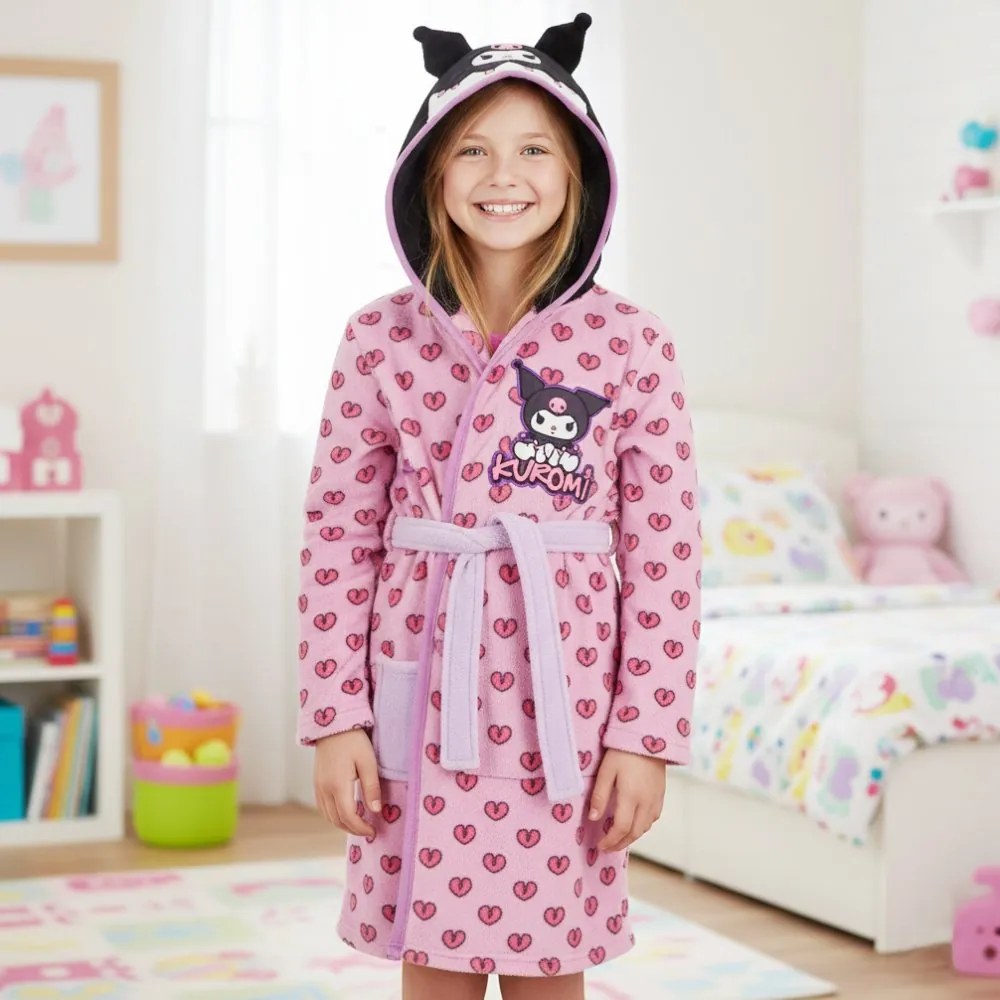 Dievčenský flísový župan Kuromi s kapucňou, 98 / 104