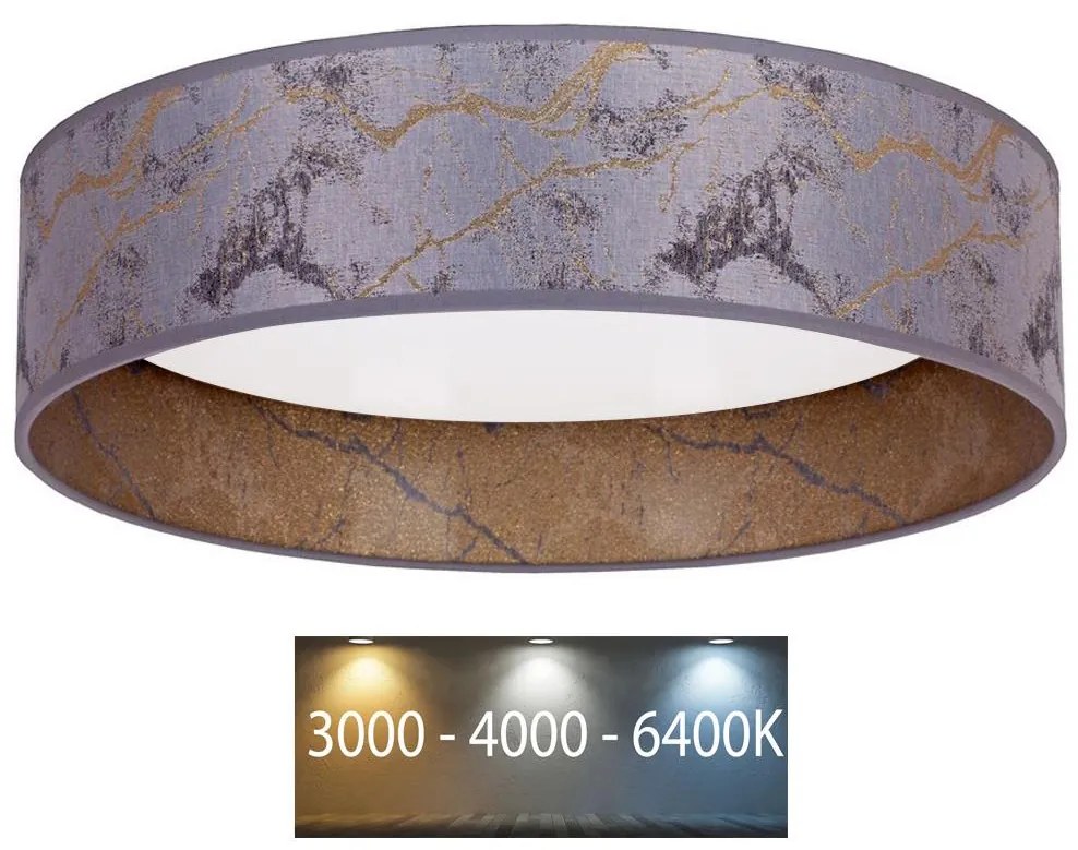 Brilagi - LED Stropné svietidlo VELVET LED/24W/230V 3000/4000/6400K šedá/zlatá