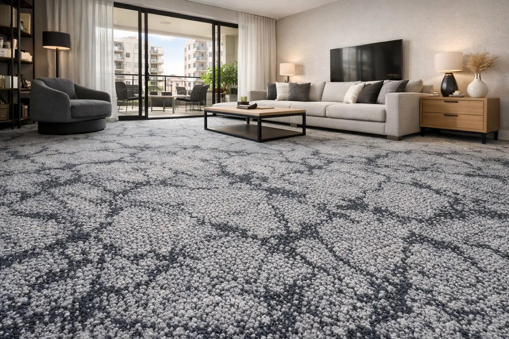 Metrážny koberec Marbeline 174 šedý, na mieru, šíře 4m, šedá, filc, detská izba, Spoltex