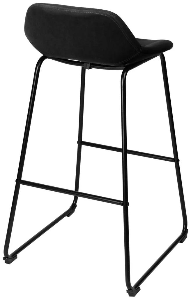 TZB Barová stolička Sligo Velvet čierna - 2 kusy