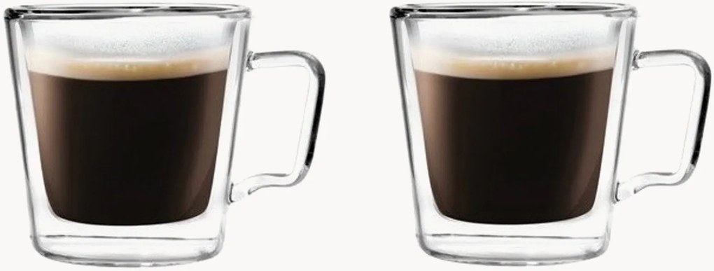 Dvojstenné borosilikátové šálky na espresso Diva, 2 ks