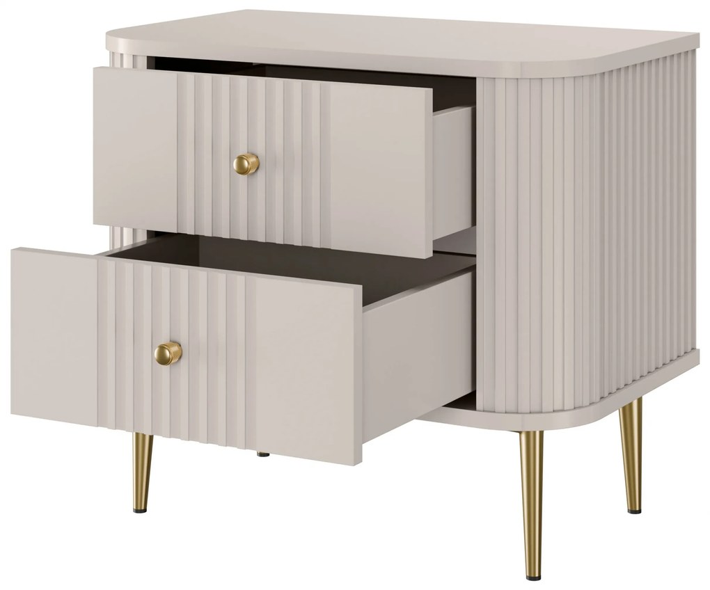 Nočné stolíky Vespera 56 cm - 2 ks - kašmírová / zlatá