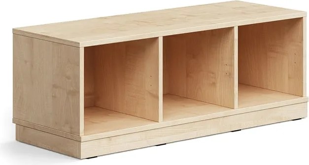 Úložná skrinka CASPER, 3 priehradky, so soklom, breza
