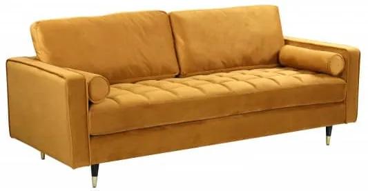 Sofa Cozy Velvet 225cm horčicovo žltá zamat