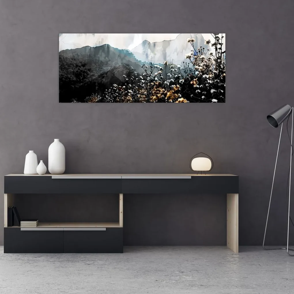 Obraz - Ilustrácie divokých kvetov (120x50 cm)