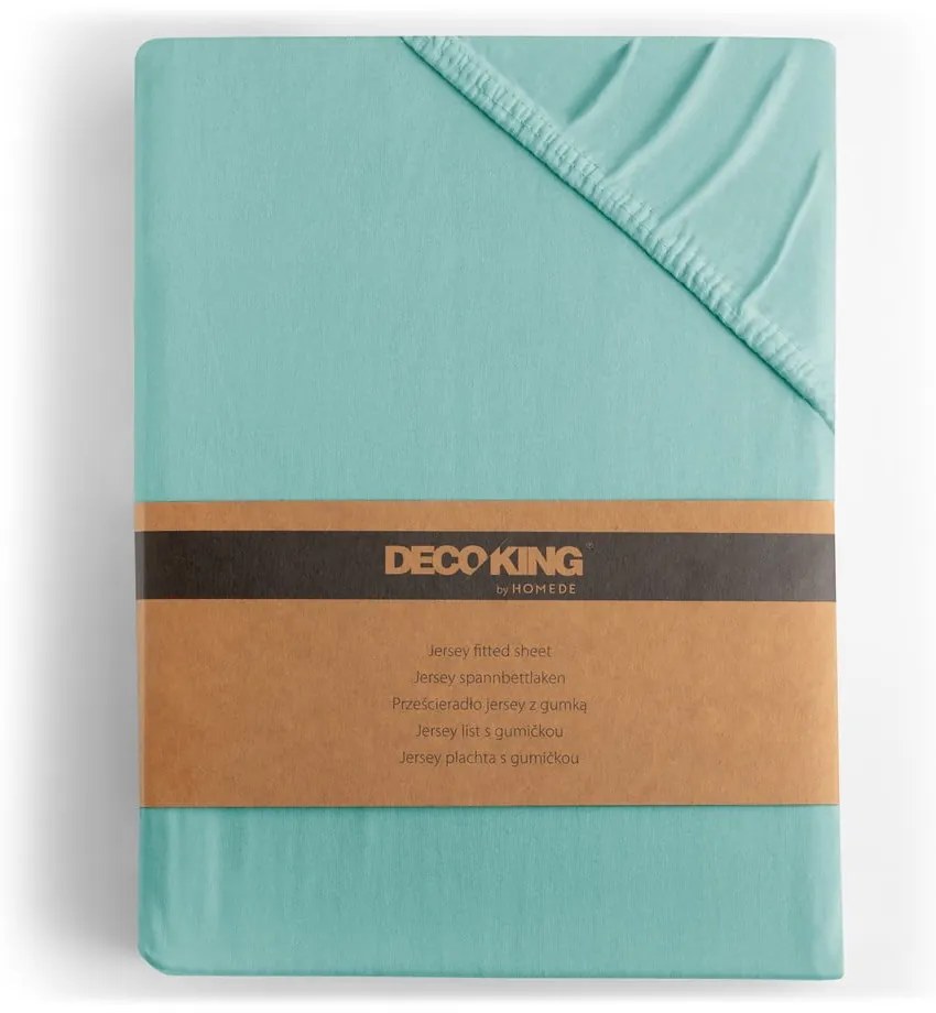 Tyrkysová napínacia plachta jersey 140x200 cm Amber – Restilo