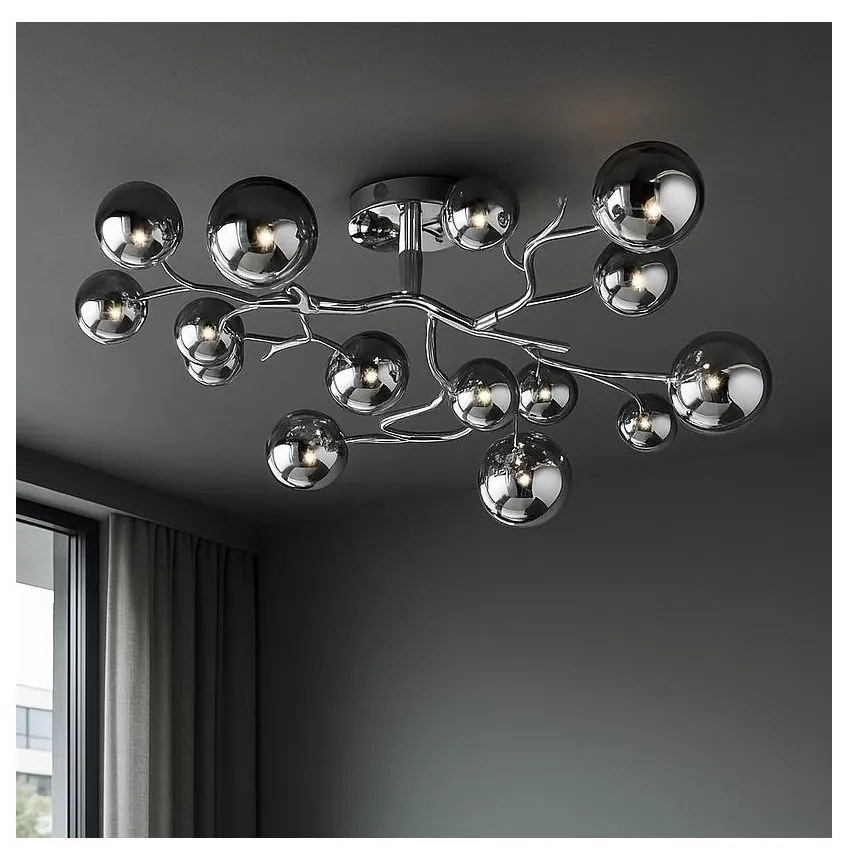 Brilagi - LED Prisadený luster MISTEL 15xG9/3W/230V lesklý chróm/dymová 3009-15CS