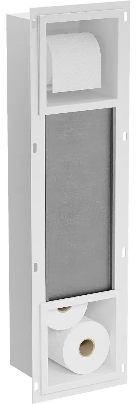 Mexen X-Wall-BP, držiak na toaletný papier so zabudovaným zásobníkom, biela, 1924