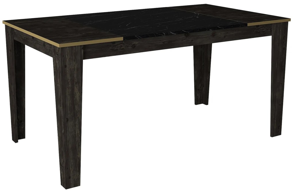 Jedálenský stôl (pre 6 osôb) Verdon (Čierna + Zlatá). Vlastná spoľahlivá doprava až k Vám domov. 1072118