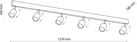 LED Bodové svietidlo TOP 6xGU10/10W/230V čierna/zlatá