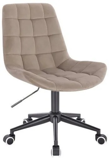 LuxuryForm DESIGN Stolička PARIS VELUR na čiernej podstave s kolieskami - latte
