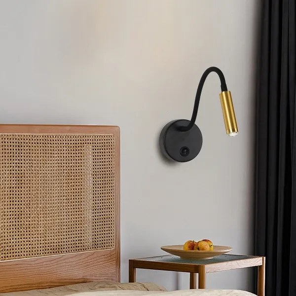 Brilagi -LED Stmievateľná flexibilná nástenná lampa MAYA 1xG9/4W/230V čierna/zlatá