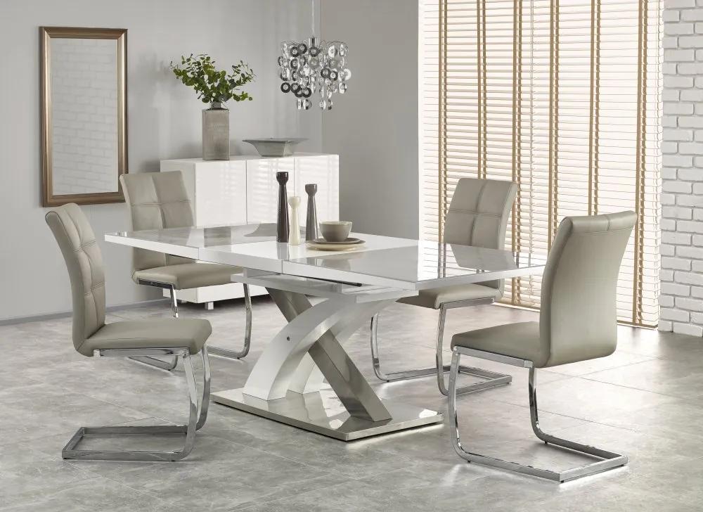 Jedálenský rozkladací stôl SANDOR 2 sivá / biela Halmar