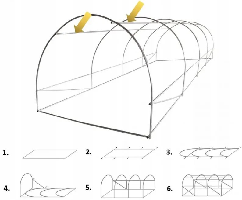 GARDEN LINE Konštrukcia na foliovník 6X3m GardenLine TUN0358