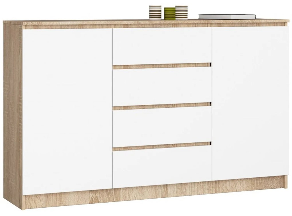 Komoda K160 2D4SZ sonoma / biela