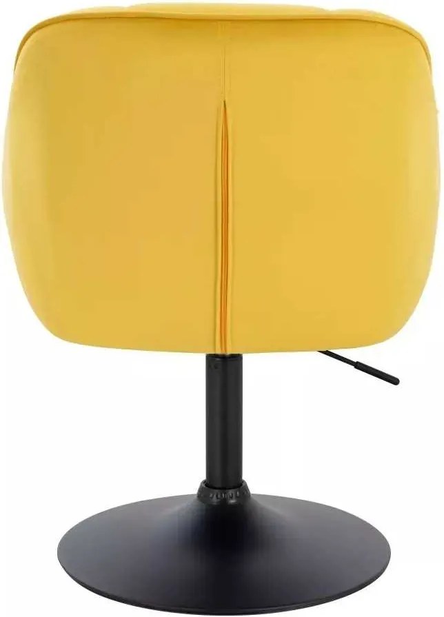 LuxuryForm DESIGN Stolička AVOLA VELUR na čiernom tanieri - žltá