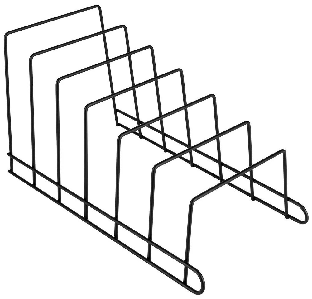 VILDE Držiak, stojan na pokrievky do zásuvky - 6 pozícií, viac veľkostí, čierny