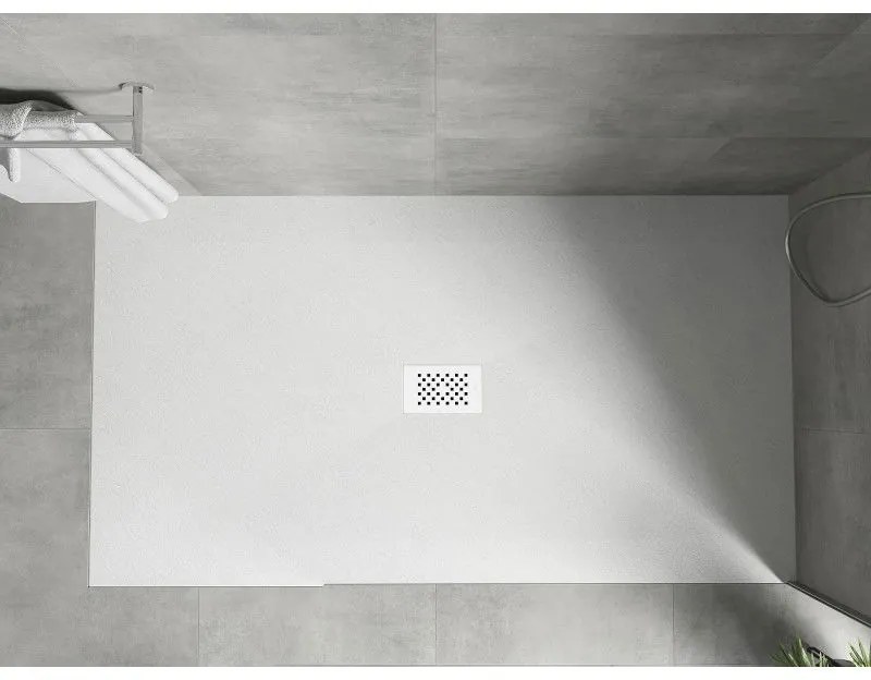 Mexen Hugo, obdĺžniková sprchová vanička SMC 160 x 100 cm, biela, biela krytka, 42101016-W