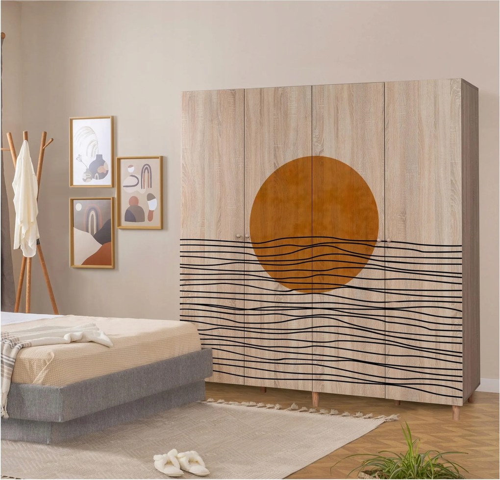 Šatníková skriňa London 974 (dub sonoma)