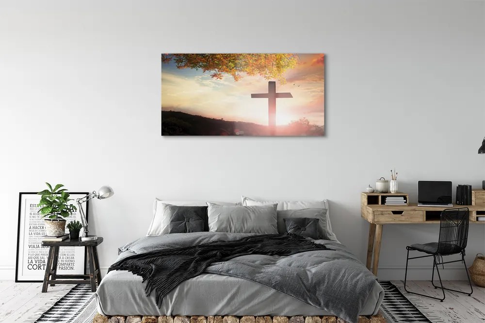 Obraz na akrylátovom skle Cross tree 125x50 cm