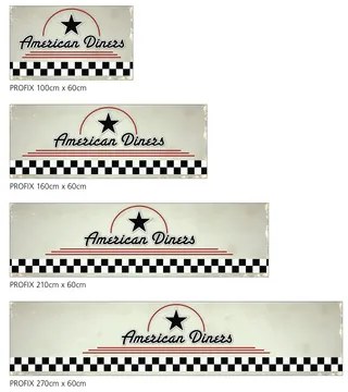 Obkladový panel do kuchyne mySpotti Profix nápis American Diners 100 x 60 cm PX-10060-196-HB