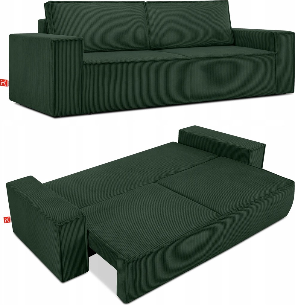 Trojmiestna Rozkladacia Pohovka Napi tmavozelená Konsimo