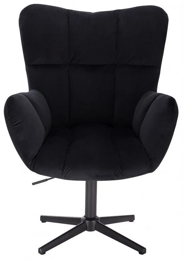 LuxuryForm DESIGN Otočné kreslo AURORA VELUR na čiernom kríži - čierne