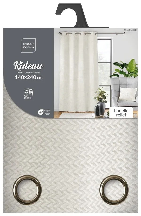 Krémový záves z mikroflanelu 140x240 cm Flanela – douceur d'intérieur