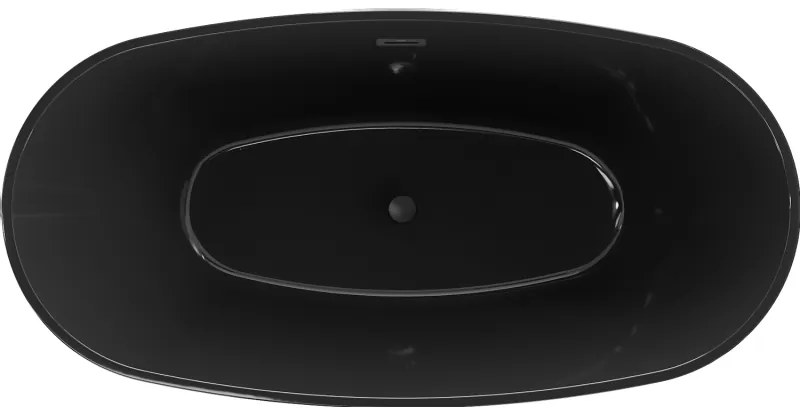 Mexen Eris, voľne stojaca vaňa 170 x 80 cm, čierna, čierny prepad, 53441708070-70
