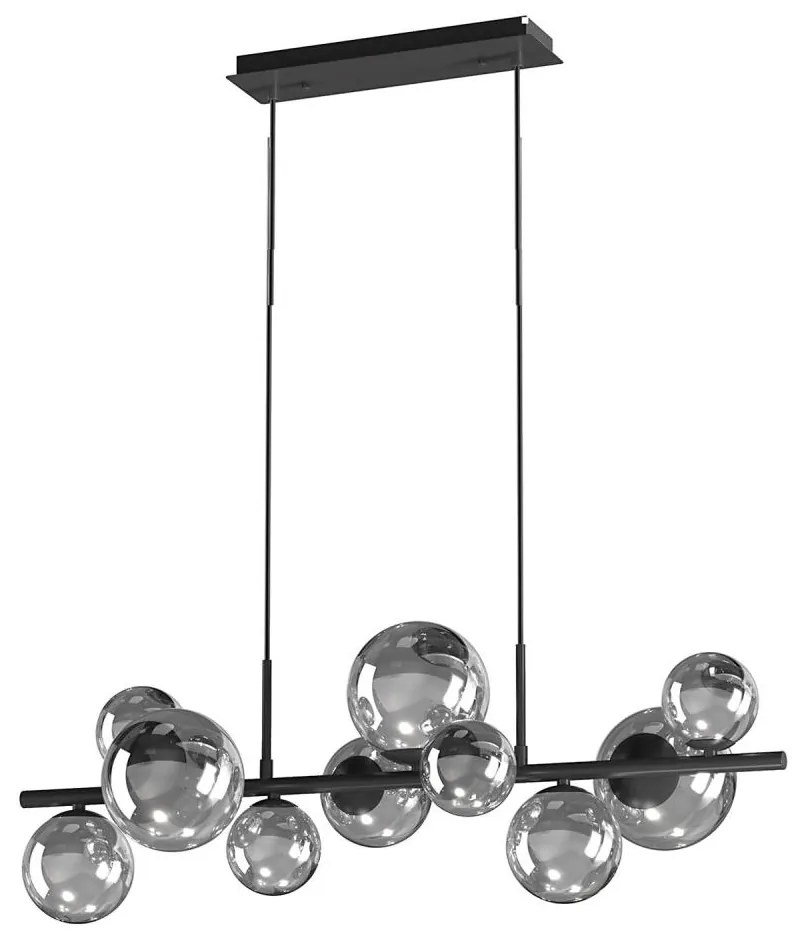 ONLI - Luster na lanku PALOMA 10xG9/10W/230V čierna/dymová