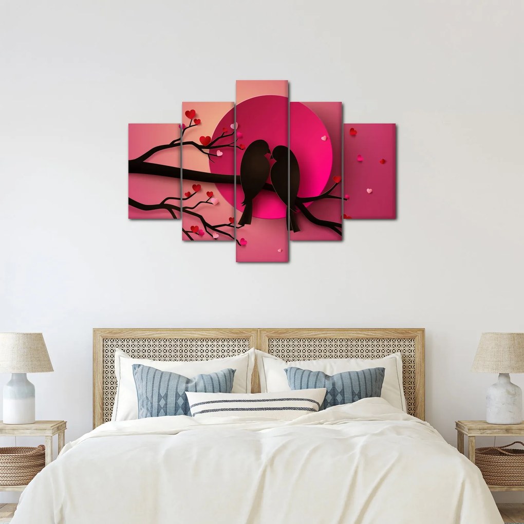 Obraz - Zamilované vtáčiky (150x105 cm)