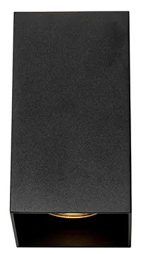 Dizajnová štvorcová nástenná lampa čierna - Sabbir