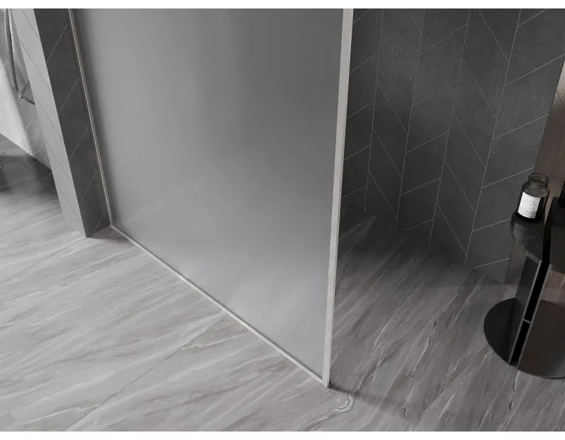 Mexen Kioto-F, sprchová zástena s rámom 70 x 202 cm, 8 mm sklo námraza, oceľový profil, 800-070-104-97-30